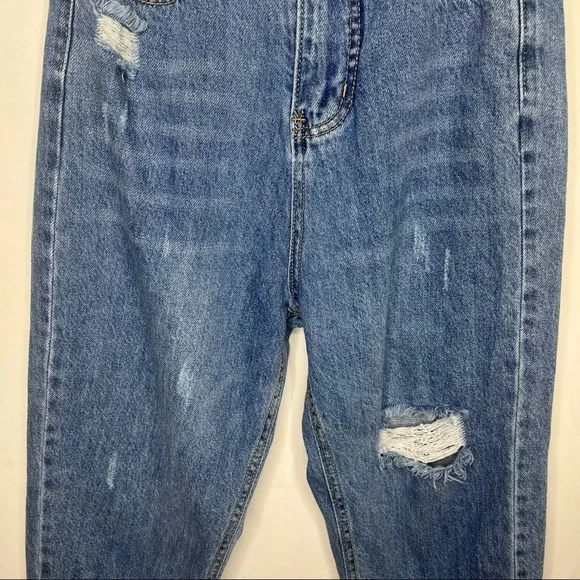 PRINCESS POLLY Balloon Leg Distressed Denim Size 2 Jeans - Picture 4 of 16